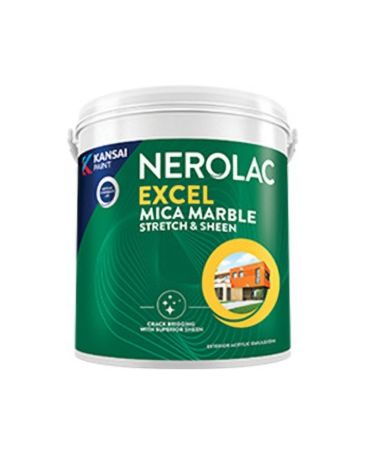 nerolac Excel Mica Marble Stretch and Sheen White Exterior Paint 4Itr White White Emulsion Wall Paint (4 L)